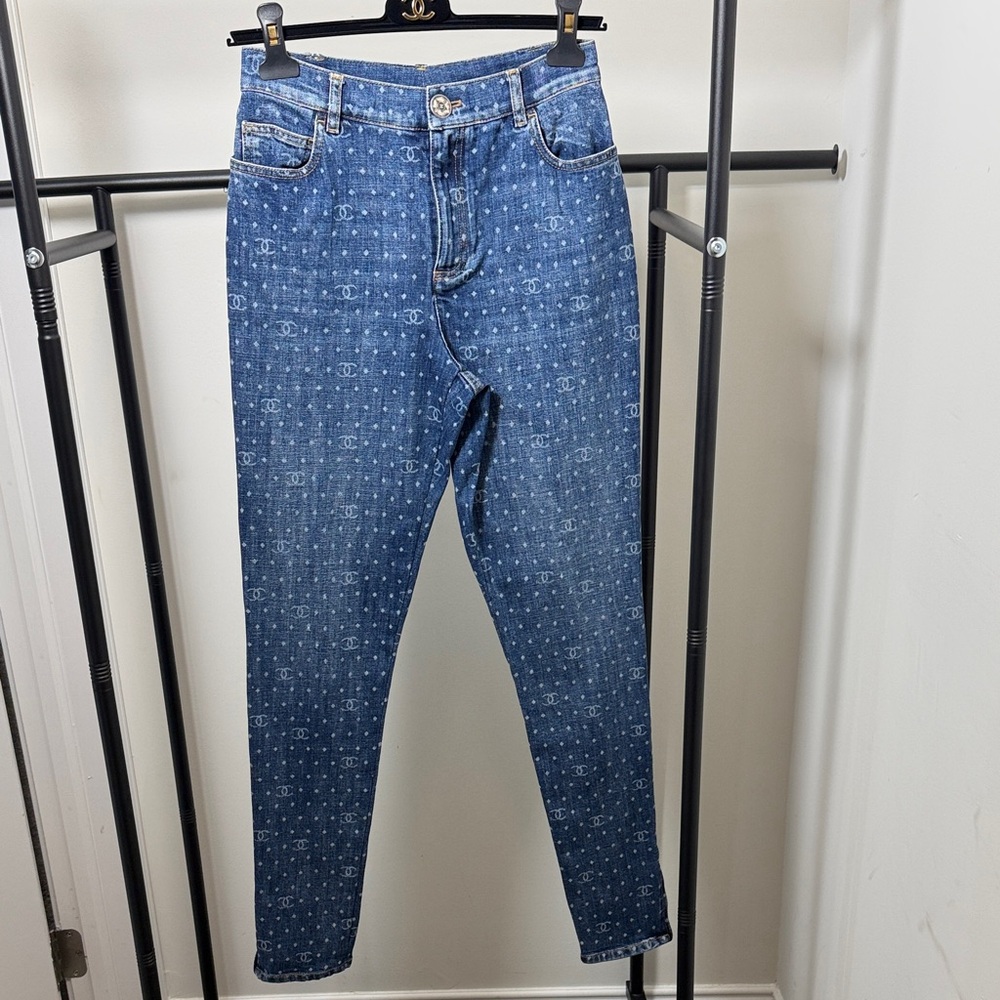 Chanel Blue Monogram Jeans - size 42
